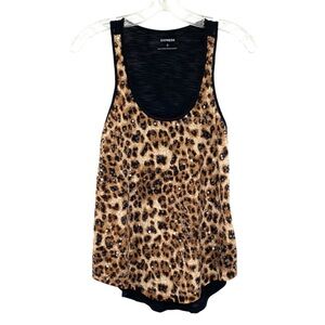 Express Y2K Animal Print Cheetah Sequin Tank Top